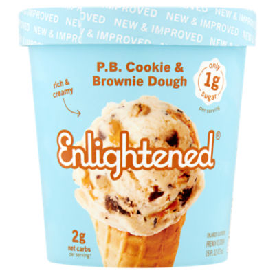 Enlightened P.B. Cookie & Brownie Dough French Ice Cream, 16 fl oz