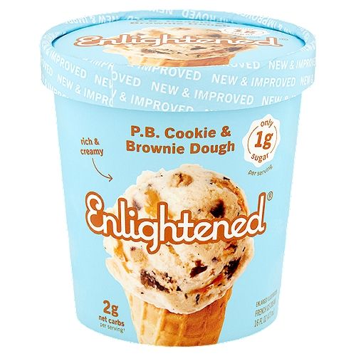 Enlightened P.B. Cookie & Brownie Dough French Ice Cream, 16 fl oz