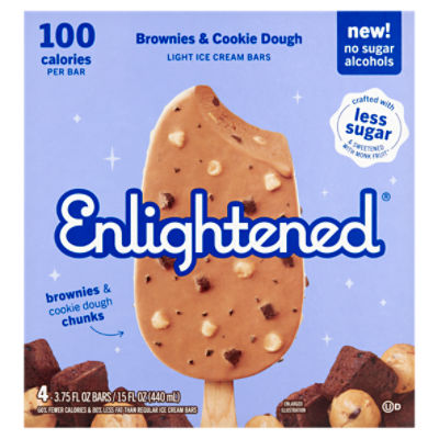 Enlightened Light Brownies & Cookie Dough Ice Cream Bars, 3.75 fl oz, 4