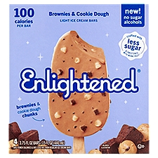 Enlightened Brownies & Cookie Dough Light Ice Cream Bars, 3.75 fl oz, 4 count