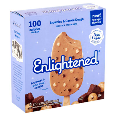 Enlightened Light Brownies & Cookie Dough Ice Cream Bars, 3.75 fl oz, 4