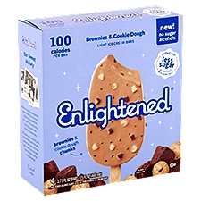 Enlightened Light Brownies & Cookie Dough, Ice Cream Bars, 15 Fluid ounce