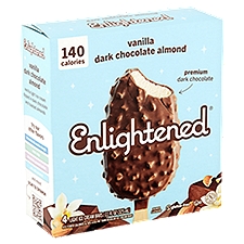 Enlightened Light Vanilla Dark Chocolate Almond, Ice Cream Bars, 10.6 Fluid ounce