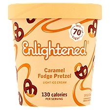 Enlightened Ice Cream, Caramel Fudge Pretzel Light, 1 Pint