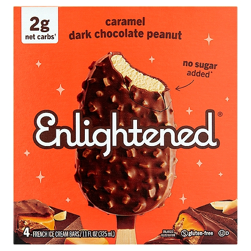 Enlightened Caramel Dark Chocolate Peanut French Ice Cream Bars, 4 count, 11 fl oz