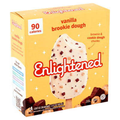 Enlightened Keto Vanilla Double Dough Ice Cream Bars, 3.75 fl oz, 4 count