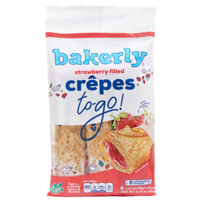 Bakerly Strawberry Filled Crêpes To-Go!, 1.13 oz, 6 count