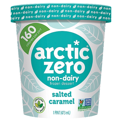 Arctic Zero Salted Caramel Non-Dairy Frozen Dessert, 1 pint
A non-dairy delight, made from sustainably sourced faba beans to provide you with a smoother texture that allows the flavor to shine!