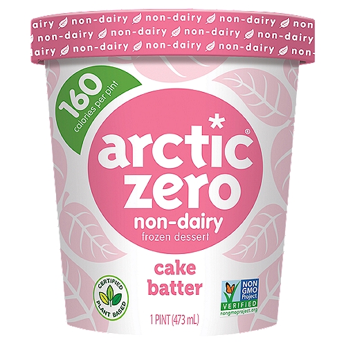 Arctic Zero Cake Batter Non-Dairy Frozen Dessert, 1 pint
A non-dairy delight, made from sustainably sourced faba beans to provide you with a smoother texture that allows the flavor to shine!