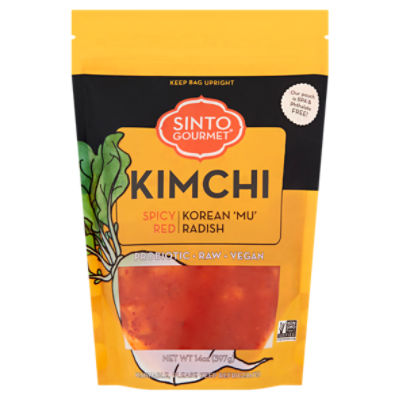 Sinto Gourmet Spicy Red Korean 'Mu' Radish Kimchi, 14 oz