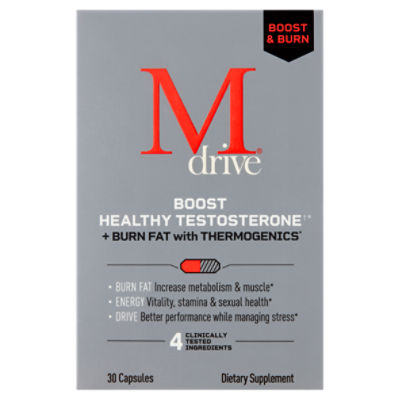 Mdrive Boost & Burn Healthy Testosterone Dietary Supplement, 30 count