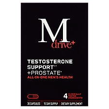 Mdrive+ Testosterone Support + Prostate Dietary Supplement, 30 count
