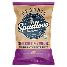 Spudlove Organic Sea Salt & Vinegar Thick-Cut Potato Chips, 5 oz