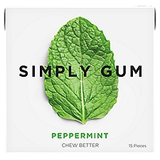 Simply Gum Natural Peppermint, Gum, 15 Each