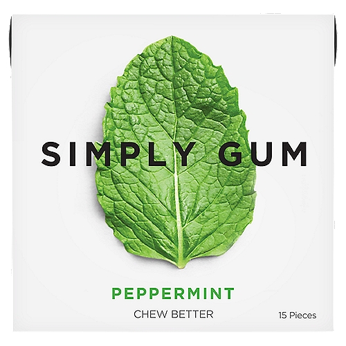 Simply Gum Peppermint Gum, 15 count
We don't use synthetic plastic in our gum base. Instead, we use a tree sap called Chicle.