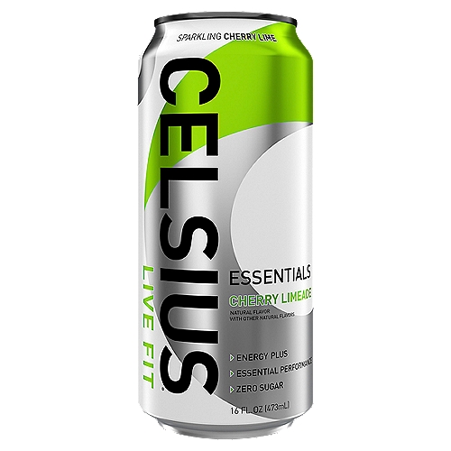 Celsius Live Fit Essentials Energy Drink Sparkling Cherry Limeade 16 Fl Oz