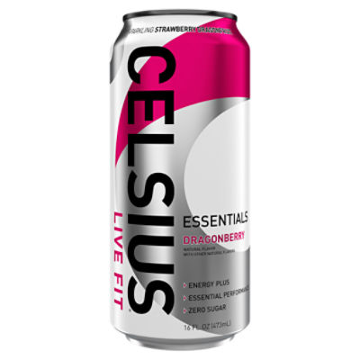 Celsius Live Fit Essentials Energy Drink Sparkling Strawberry Dragonfruit 16 Fl Oz