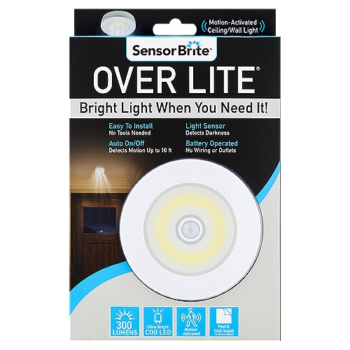 Sensor Brite Over Lite Motion-Activated Ceiling/Wall Light
