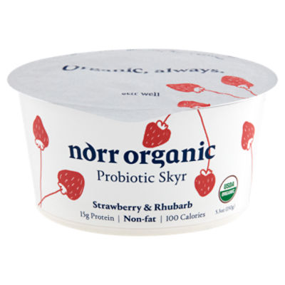 Også ribben jord Norr Organic Strawberry & Rhubarb Probiotic Skyr, 5.3 oz