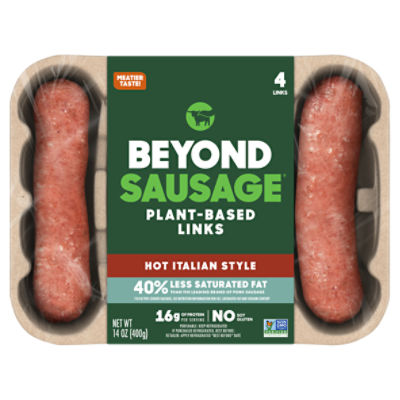Beyond Meat Beyond Sausage Hot Italian Style Plant-Based Sausage Links, 4 count, 14 oz, 14 Ounce