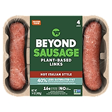 Beyond Meat Beyond Sausage Sausage Links, Plant-Based Dinner Hot Italian, 14 Ounce