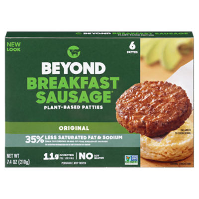 Beyond Meat Beyond Breakfast Sausage Original Plant-Based Patties, 6 count, 7.4 oz, 7.4 Ounce
