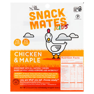 The New Primal Snack Mates Kids Chicken & Maple Sticks, 0.5 oz, 5 count