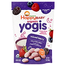 Happy Baby Organics Freeze-Dried Yogis Mixed Berry Yogurt & Fruit Snacks, Crawling Baby, 1 oz