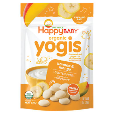 Happy Baby Organics Organic Yogis Freeze-Dried Yogurt & Fruit Snacks Banana Mango 1 oz UNIT