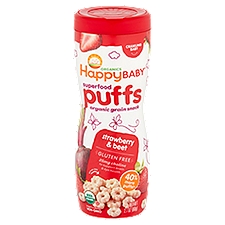 Happy Baby Organic Strawberry Puffs, 2.1 Ounce