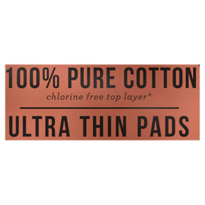 L. Ultra Thin Pads for Women, Regular, 100% Pure Cotton Top Layer 42 Ct 