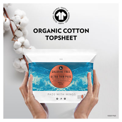 L . Organic Cotton Topsheet Ultra Thin Regular Absorbency Pads