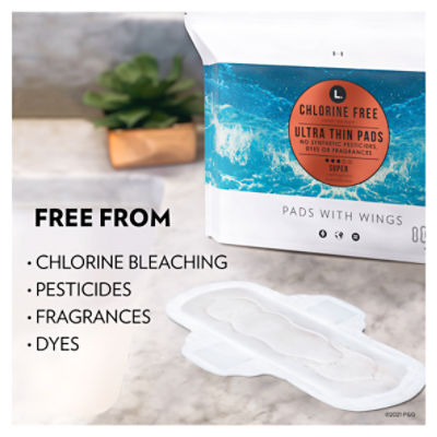 L. Chlorine Free Organic Cotton Ultra Thin Pads with Wings