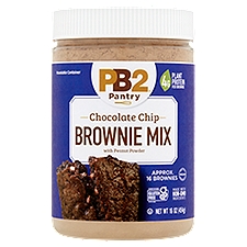 PB2 Pantry Chocolate Chip with Peanut Powder Brownie Mix, 16 oz