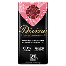 Divine 60% Cocoa Smooth Dark Chocolate with Pink Himalayan Salt, 3 oz