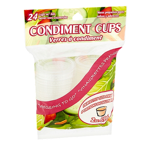 Condiment Cups w/ Lids, 24 count
