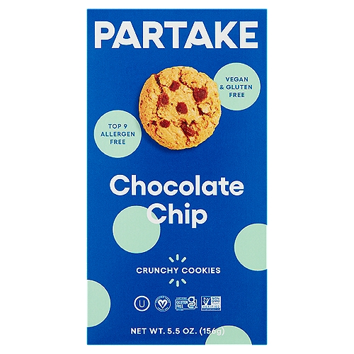 Partake Chocolate Chip Crunchy Cookies, 5.5 oz