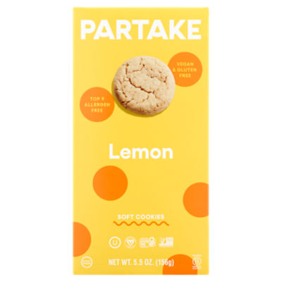 Partake Lemon Soft Cookies, 5.5 oz