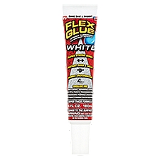 Flex Glue Strong Rubberized Waterproof White, Adhesive, 6 Fluid ounce