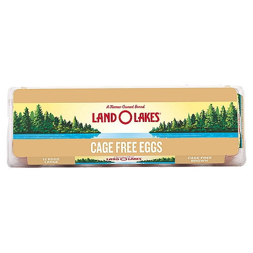 Land O Lakes Cage Free Brown Eggs, Large, 12 count, 24 oz
Vegetarian feed contains no added antibiotics, hormones*, animal fat, or animal by-products

Land O Lakes® Cage Free Brown Eggs Are Produced by Hens Fed a Simple Vegetarian Diet that Contains No Hormones*, Steroids*, Antibiotics, or Animal By-Products. All Eggs Are Graded and Approved for Quality and Freshness and Packed in Clear Cartons that Are Made of Recycled Pete Plastic. Land O'Lakes is Proud to Be a Farmer-Owned Co-Op. the Land O Lakes Brand Represents Quality, Fresh-Tasting Eggs.
* No hormones or steroids are used in the production of shell eggs.