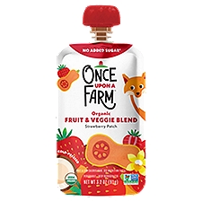 Once Upon a Farm Organic Strawberry Patch, Fruit & Veggie Blend, 3.5 Ounce