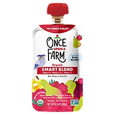 Once Upon A Farm Baby Food Organic Smart Blend Ras-Pear-y Vanilla, 3.5 Ounce