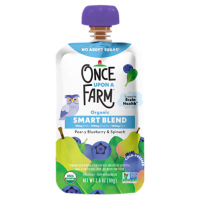 Once Upon a Farm Organic Smart Blend Pear-y Blueberry & Spinach Baby ...