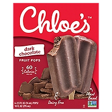 Chloe's Dark Chocolate Pops, 2.5 fl oz, 4 count