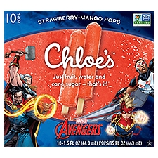 Chloe's Marvel Avengers Strawberry-Mango Pops, 1.5 fl oz, 10 count