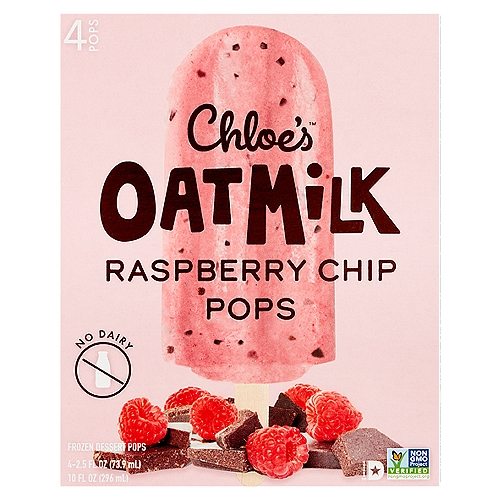 Chloe's Oat Milk Raspberry Chip Frozen Dessert Pops, 2.5 fl oz, 4 count
