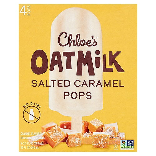 Chloe's Oatmilk Salted Caramel Frozen Dessert Pops, 2.5 fl oz, 4 count