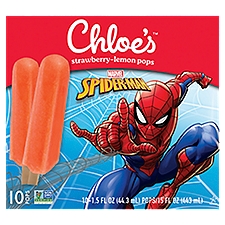Chloe's Marvel Spider-Man Strawberry-Lemon Pops, 1.5 fl oz, 10 count