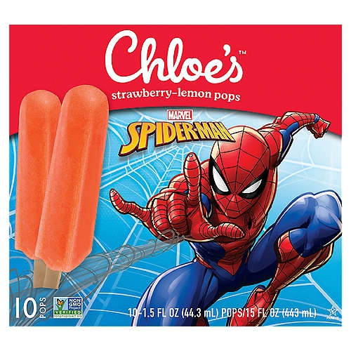 Chloe's Spider-Man Strawberry-Lemon Fruit Pops 10PK