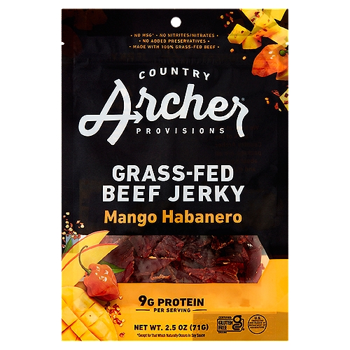 Country Archer Provisions Mango Habanero Grass-Fed Beef Jerky, 2.5 oz